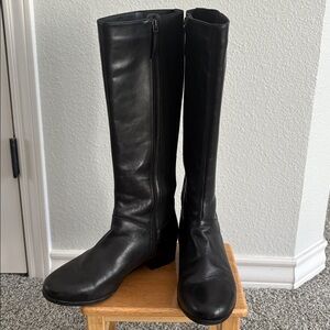 Black Vegan Leather Riding Boots